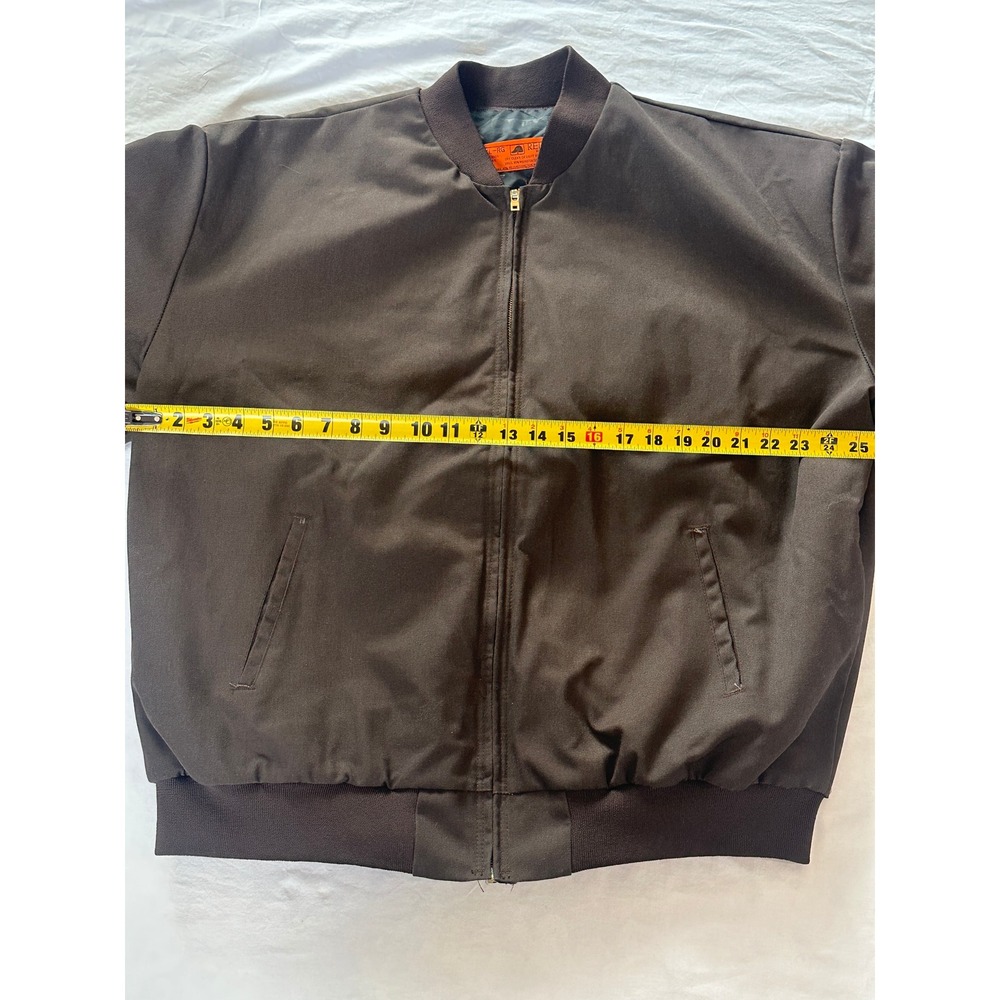 Red Kap Mens Brown Quilted Lined Bomber Work Jacket Made in USA XXL-RG JT38BN